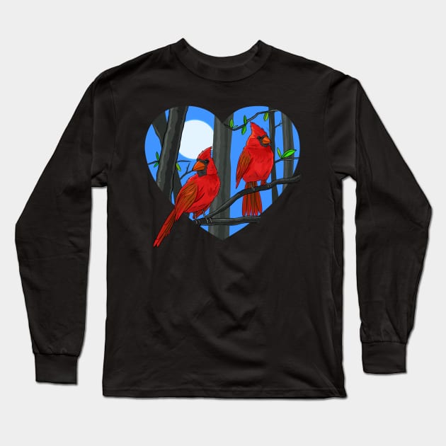 Bird Watcher I Love Cardinal Birds Long Sleeve T-Shirt by Noseking